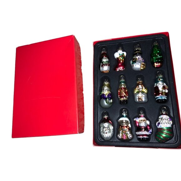 Figural Christmas Ornaments Tree Snowman Santa Nutcracker Set of 12 - Picture 6 of 6